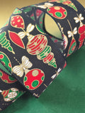 C&S Ribbons Christmas Vintage Ornaments on Black Canvas - 2.5" x 10 yds - Wired Christmas Ribbon for Bows & Wreaths Vintage Ornaments on Black Canvas - 2.5" x 10 yds - Wired Christmas Ribbon for Bows & Wreaths