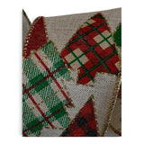 C&S Ribbons Christmas Winter Ribbon Plaid Christmas Trees on 2.5" x 10 yds Natural Ribbon - Wired Christmas Ribbon Plaid Christmas Trees on 2.5" x 10 yds Natural Ribbon - Wired Christmas Ribbon