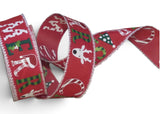 C&S Ribbons Christmas Words Multicolor Merry Christmas Letters on Red Satin - 2.5" x 10 yds - Wired Ribbon for Wreaths & Bows Multicolor Merry Christmas Letters on Red Satin - 2.5" x 10 yds - Wired Ribbon for Wreaths & Bows