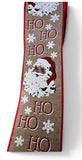 Expressions / RG Ribbon Christmas Characters Santa Claus on Natural Canvas - 2.5" x 10 Yards - Wired Christmas Ribbon Santa Claus on Natural Canvas - 2.5" x 10 Yards - Wired Christmas Ribbon
