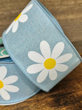 Expressions / RG Ribbon Spring 2.5" x 10 Yds Light Blue Bold Daisy Ribbon 2.5" x 10 Yds Light Blue Bold Daisy Ribbon