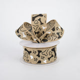 Jascotina Animals 1.5 1.5" or 2.5" Puppy Paws, Hearts & Bones on Natural Canvas Ribbon, 10 Yards