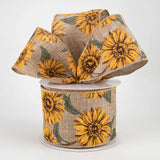 Jascotina Autumn 2.5" x 10 yds Autumn Sunflower Ribbon 2.5" x 10 yds Autumn Sunflower Ribbon