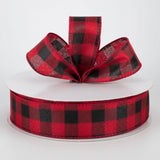 Jascotina Checks 1.5" 1.5" or 2.5" x 50 yds Red & Black Buffalo Check Ribbon, Wired Farmhouse Christmas Ribbon 1.5" or 2.5" x 50 yds Red & Black Buffalo Check Ribbon, Wired Farmhouse Christmas Ribbon