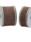 Jascotina Christmas 1.5 or 2.5" x 10 Yards Blush Mesh Ribbon Gold Foiled Edge - Wired Christmas Ribbon 1.5 or 2.5" x 10 Yards Blush Mesh Ribbon Gold Foiled Edge - Wired Christmas Ribbon