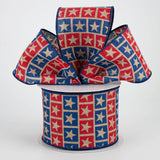 Jascotina Patriotic Ribbon 2.5" 1.5" or 2.5" x 10 yds Patriotic Wired Ribbon, Natural Stars on Red & Blue Background – Americana Rustic Ribbon 1.5" or 2.5" x 10 yds Patriotic Wired Ribbon, Natural Stars on Red & Blue Background – Americana Rustic Ribbon