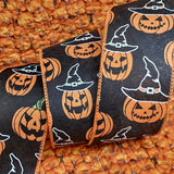 PaperMart Halloween Jack-O-Lantern Halloween Ribbon - 2.5" x 10 Yds Black Ribbon with Orange Pumpkins Jack-O-Lantern Halloween Ribbon - 2.5" x 10 Yds Black Ribbon with Orange Pumpkins