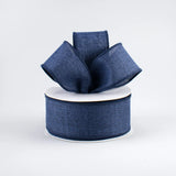 PerpetualRibbons Solids 1.5 1.5" & 2.5" Solid Navy Blue Canvas Ribbon - Wired Craft Ribbon - 10 Yards 1.5" & 2.5" Solid Navy Blue Canvas Ribbon - Wired Craft Ribbon - 10 Yards