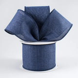 PerpetualRibbons Solids 2.5 1.5" & 2.5" Solid Navy Blue Canvas Ribbon - Wired Craft Ribbon - 10 Yards 1.5" & 2.5" Solid Navy Blue Canvas Ribbon - Wired Craft Ribbon - 10 Yards