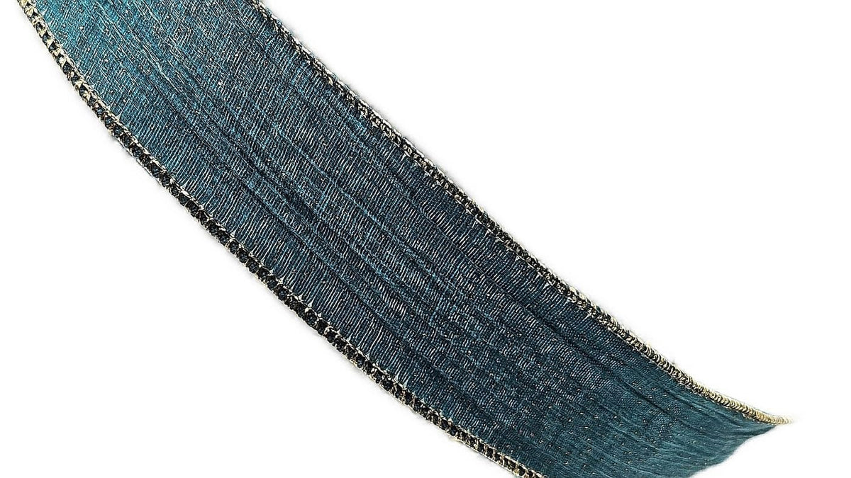 1.5 x 10yds Blue Glitter Ribbon, Wired Christmas Ribbon – Perpetual Ribbons