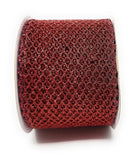 S & C Ribbons Christmas 2.5" x 10 yards Red Glitter Mesh Ribbon, Wired Christmas Ribbon
