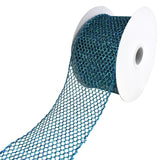 S & C Ribbons Christmas 2.5" x 10 yards Turquoise Glitter Mesh Ribbon, Wired Christmas Ribbon