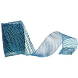 S & C Ribbons Christmas 2.5" x 10 yards Turquoise Glitter Mesh Ribbon, Wired Christmas Ribbon