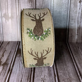 S & C Ribbons Christmas Winter Ribbon Copy of 1.5" x 10 yds Brown Glitter Ribbon, Wired Christmas Ribbon