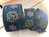 S & C Ribbons Christmas Winter Ribbon Copy of 2.5" x 10 yds Brown, Cream & Blue Plaid Linen Ribbon, Wired Christmas Ribbons Ribbon