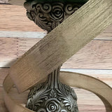 S & C Ribbons Christmas Winter Ribbon Copy of 2.5" x 10 yds Cream Linen Ribbon with Gold Glittery Pine Cones, Wired Christmas Ribbons Ribbon