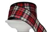 CBI Christmas 2.5" Plaid Fuzzy Christmas Ribbon - Red, Cream & Black Fuzzy Ribbon - 10 yards