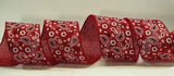 CBI Paisley 2.5 inch Canvas Type Red Bandana Ribbon - 10 Yards