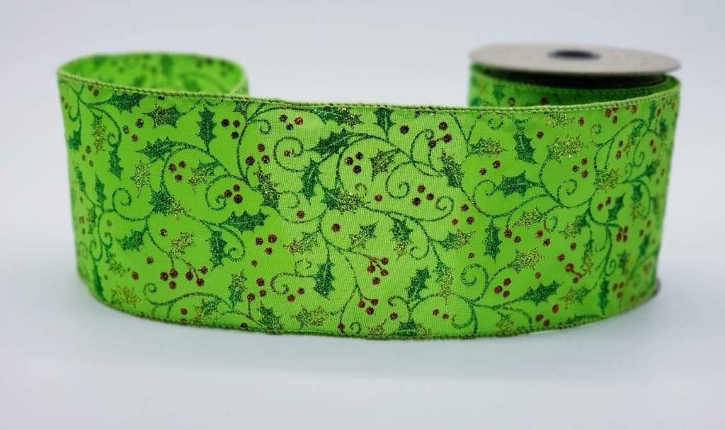 Forest Green Texture 1 1/2 inch x 50 Yards Grosgrain Ribbon - by Jam Paper