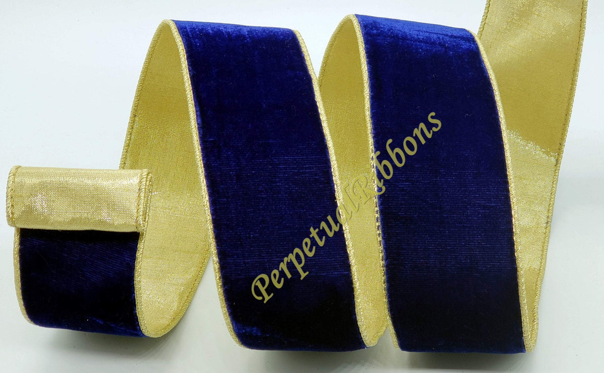 2.5 Deluxe Velvet Ribbon: Royal Blue - 10yds