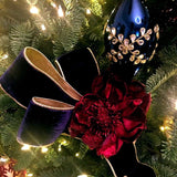 d.stevens Velvet d.stevens 2.5" Royal Blue Velvet Christmas Ribbon with Gold Edges & Back - 10 Yards
