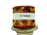 Jascotina Autumn Autumn Sunflower Ribbon - 2.5" Fall Sunflowers on Rust Canvas - 10 Yards