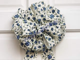 Jascotina Floral 1.5 or 2.5 inch Denim Canvas Ribbon with Purple & Lavender Roses - 10 Yards