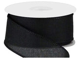 Jascotina Solids 1.5 Copy of 1.5" or 2.5" Solid Black Canvas Ribbon - Wired Craft Ribbon - 10 Yards 2.5 inch Solid Black Canvas Wired Ribbon | Perpetual Ribbons
