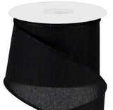 Jascotina Solids 2.5 Copy of 1.5" or 2.5" Solid Black Canvas Ribbon - Wired Craft Ribbon - 10 Yards 2.5 inch Solid Black Canvas Wired Ribbon | Perpetual Ribbons