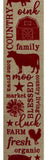 PerpetualRibbons Animals 2.5 inch Red Farm Animals on Natural Canvas Ribbon - 10 Yards