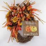 PerpetualRibbons Autumn 2.5 inch Orange, Moss, Rust & Brown Plaid Canvas Ribbon - 10 Yards