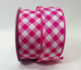 PerpetualRibbons Checks 10 Yards 1.5 or 2.5 Inch Red & White Basketweave Ribbon - DISCONTINUED PRINT 10 Yards of Wired Basketweave Ribbon | Perpetual Ribbons