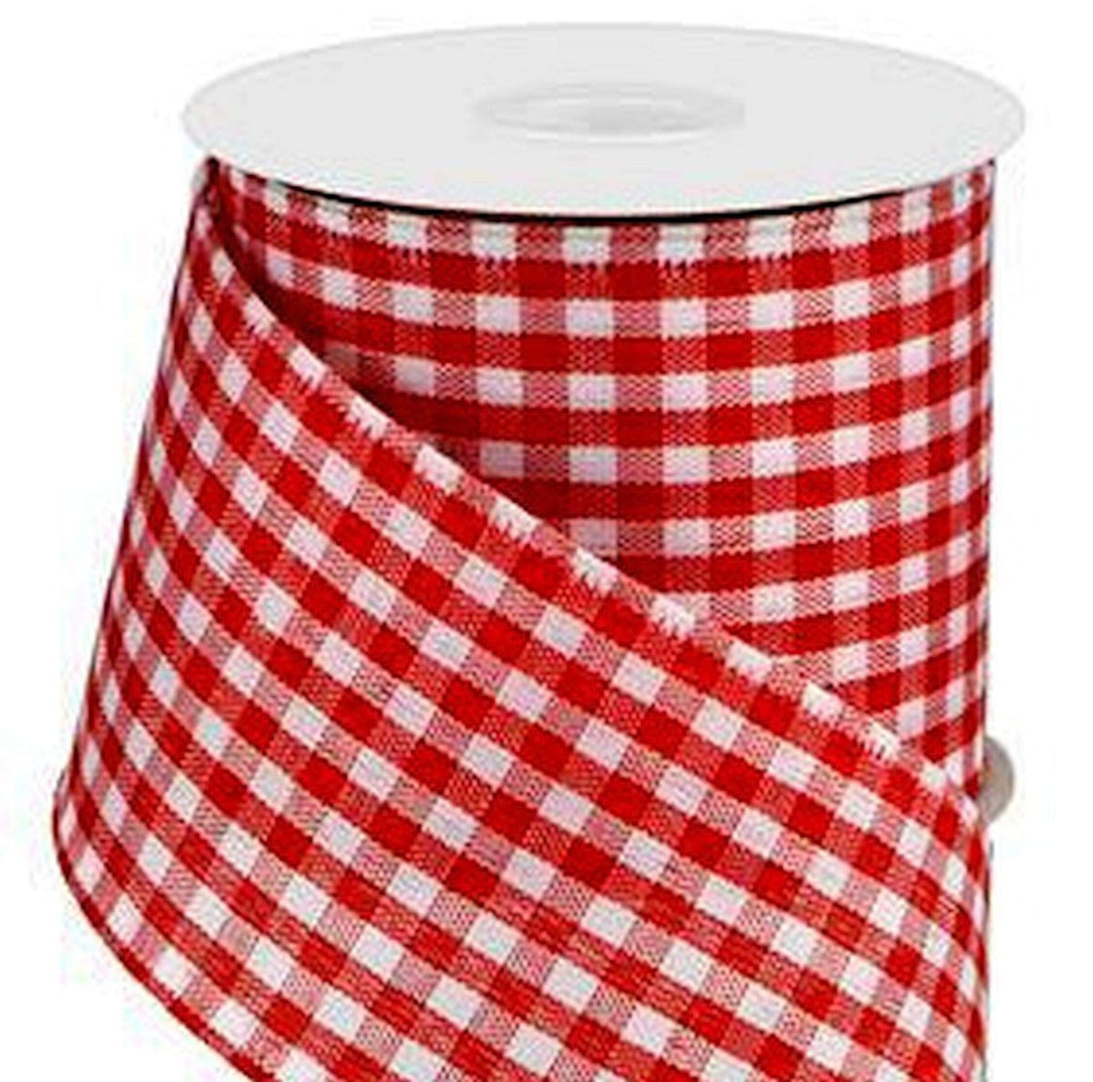10 Yards 2.5 inch Red and White Wired Gingham Ribbon – Perpetual Ribbons