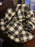 PerpetualRibbons Checks 2.5" DOUBLE SIDED Black & White Buffalo Check Wired Ribbon - 10 Yards 10 Yards Wired Check Ribbon | Perpetual Ribbons