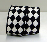 PerpetualRibbons Checks Black 2.5 inch Harlequin Ribbon in Different Color Combos of Red & Black - DISCONTINUED PRINT - 10 Yards