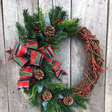 PerpetualRibbons Christmas Plaid 2.5 inch Cotton Red & Green Faux Dupioni Plaid / Tartan ribbon - 10 Yards 10 Yard Roll of Specialty Christmas Ribbon | Perpetual Ribbons