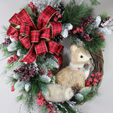 PerpetualRibbons Christmas Plaid 2.5 inch Red & Black Plaid Christmas Ribbon with Gold Lame Back - Luxe Christmas Ribbon - 10 Yards