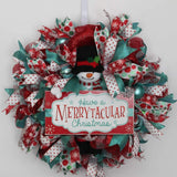 PerpetualRibbons Christmas Winter Ribbon 1.5 inch Red Satin Ribbon with White Snowflakes - 5 Yards