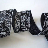 PerpetualRibbons Christmas Words 2.5 inch Wired Chalkboard Holiday Ribbon - 5 Yards