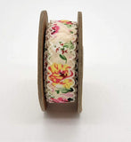 PerpetualRibbons Floral 1 inch Wide French Country Cottage Style Floral Lace - 10 Yards