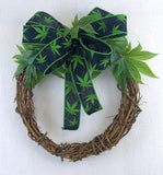 PerpetualRibbons Floral 2.5 inch Wired Black Canvas Urban Leaf Ribbon - 10 Yards