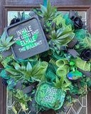 PerpetualRibbons Floral 2.5 inch Wired Black Canvas Urban Leaf Ribbon - 10 Yards