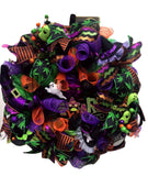 PerpetualRibbons Floral Fun Christmas Ribbon - 2.5 inch Wired White Satin "Urban Leaf Fun Leaf" Ribbon - 10 Yards 10 yards of 2.5 inch Wired White Satin Marijuana Ribbon | Perpetual Ribbons