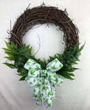 PerpetualRibbons Floral Fun Christmas Ribbon - 2.5 inch Wired White Satin "Urban Leaf Fun Leaf" Ribbon - 10 Yards 10 yards of 2.5 inch Wired White Satin Marijuana Ribbon | Perpetual Ribbons