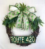 PerpetualRibbons Floral Fun Christmas Ribbon - 2.5 inch Wired White Satin "Urban Leaf Fun Leaf" Ribbon - 10 Yards 10 yards of 2.5 inch Wired White Satin Marijuana Ribbon | Perpetual Ribbons