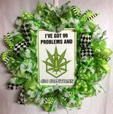 PerpetualRibbons Floral Fun Leaf Christmas Tree Decor - 2.5 inch "Urban Leaf" Ribbon Kit - Ganja Ribbon Decor - 3 / 10 Yard Rolls Cannabis Leaf Ribbon Kit - 3 / 10 Yard Rolls | Perpetual Ribbons