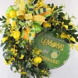 PerpetualRibbons Food 2.5 inch White Canvas Ribbon with Bright Yellow Lemons - 10 Yards