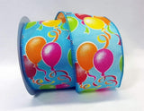 PerpetualRibbons Kids Blue 2.5 inch Balloon Flair Ribbon - 5 Yards