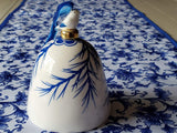 PerpetualRibbons Ornaments d.stevens 5 inch Blue & White Glazed Porcelain Bell with A Dove on Top - Christmas Ornament or Home Decor Item 10 Yards Wired Dupioni Ribbon | Perpetual Ribbons