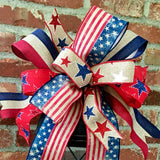 PerpetualRibbons Patriotic Ribbon 10 Yards 2.5 inch Vintage Flag Ribbon in Red, Tan & Blue